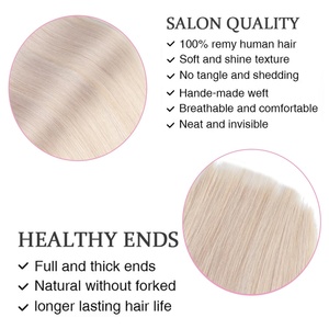 Extensiones de Cabello Brasileño con Clip, Rubio Ceniza, Rubio Platino T2/Gris, 100% Cabello Virgen Remy Sin Procesar, Lujoso, Resistente a la Caída, Suave y Brillante - Product Image 6