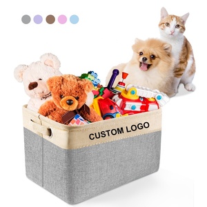 Pet Toy and Accessory Storage Bin Collapsible Organizer Storage Basket