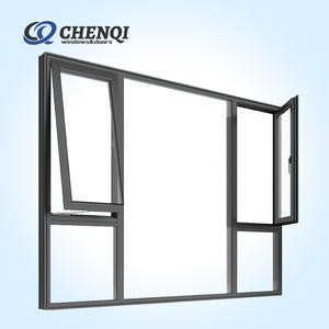 Fenêtre à guillotine verticale de style français, insonorisée, en aluminium et verre, à double battant avec moustiquaire - Product Image 3