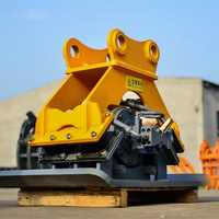 YDX Compacteur vibrant hydraulique jaune pour excavatrice, pour fondations, sols meubles et pavés, Gear 5-40