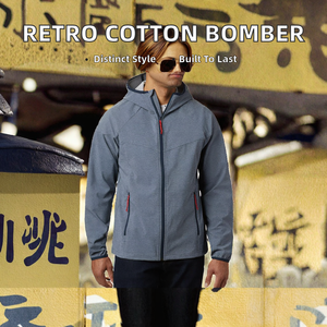 Chaqueta Bomber de Hombre, Estilo Americano Retro, con Flecos, Acolchada, con Estampado de Corazones, para Streetwear - Product Image 2