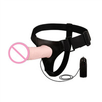 Sexspielzeug für Männer Größen-Fetisch Erweiterung Realistischer Vibrierender Hohler Umschnall-Dildo für Männer