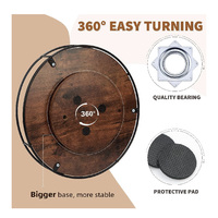 Table tournante Lazy Susan en bois de 12 pouces pour plateau de table