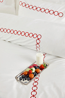 SANHOO Linge de lit de luxe sur mesure 100% coton brodé Ensemble de literie 4 pièces pour hôtel