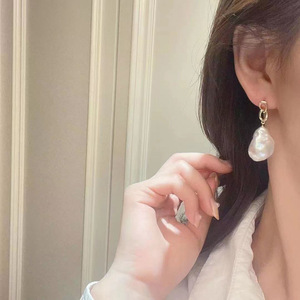 S925 Silver DIY Pearl Accessories 8-shaped Stand Earrings with 8-13mm Round Beads 2021 New Collection - Product Image 2