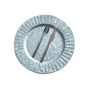 Assiette de Présentation Écologique en Fer, Design Luxueux, Couleur Argent, Vaisselle de Service pour Fêtes et Événements - Product Image 1