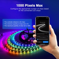 Contrôleur de bande LED à pixels résistant au feu GL-SPI-206P Tuya ZigBee 5 canaux 360W, récepteur LED adressable SPI pour la maison