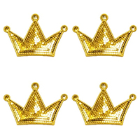 Écussons à coller en forme de couronne dorée, écussons à lettres en sequins, broderie et séquence, adaptés aux vêtements, vestes, chapeaux