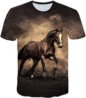 Camiseta unisex Vintage con estampado 3D de caballo blanco, camiseta de manga corta para hombre y mujer, camisetas informales con diseño de animales