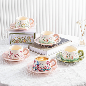 Vintage Style Coffee Cups Plates Ceramic High End <b>Mugs</b> Afternoon Tea Cups Light Luxury Gift <b>Boxes</b> High End Souvenirs - Product Image 1