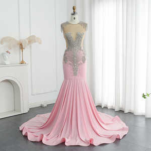 ชุดราตรีทรงเข้ารูปประดับคริสตัล Jancember RM057 Illusion สำหรับงานเลี้ยงตอนเย็น - Product Image 1