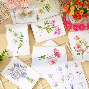 Biglietti d'Auguri Floreali in <span class=keywords><strong>Papiro</strong></span> con Acquerello e Lamina Dorata, con Buste e Adesivi per Cancelleria, Matrimoni, Compleanni, Baby Shower - Product Image 6