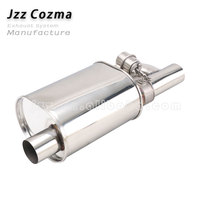 Tubo de Escape con Válvula, Entrada de 63 mm, Cuerpo Ovalado de 212 x 152 mm, Longitud Total de 547 mm, Kit de Silenciador con Válvula - 2 Silenciadores, 1 Controlador