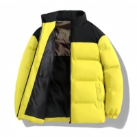 Blouson matelassé Off White noir à col montant pour homme, fermeture éclair, manteau d'hiver chaud avec poches latérales obliques