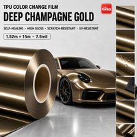 Film de protection de peinture (PPF) en TPU couleur or champagne foncé 1,52*15m 7,5 mil, film vinyle décoratif pour voiture, film de protection de peinture (PPF) brillant bronze ambre cuivre