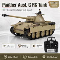 HengLong 3879-1 Pantera Alemana Tipo G 1/16 2.4G Infrarrojos Batalla BB Airsoft Luces de Humo Sonido Acero Metal Crawler RC Baterías