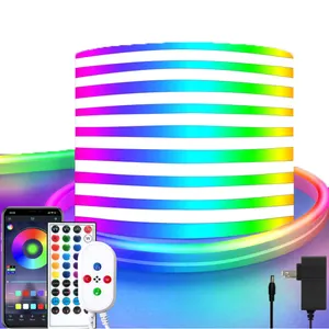 Weicao 49.2ft 32.8ft 16.4ft LED Neon Strip Lights RGB Controle Remoto APP IP65 Impermeável Flex LED Rope Light