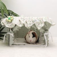 Honeybag Nid tunnel pour hamster en velours doux et coton anti-morsure, avec motifs de branches fleuries, pour hiver et été