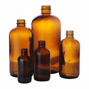 1Oz 2Oz 4Oz 8Oz 16Oz 32Oz Botol Kaca Bundar <span class=keywords><strong>Amber</strong></span> Boston dengan Tutup Ulir