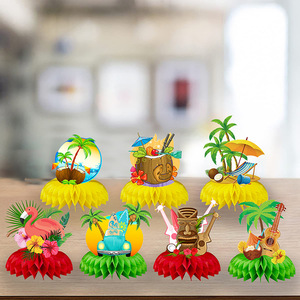 Centro de Mesa de Panal Hawaiano con Flamencos, Centros de Mesa Tropicales de Panal para Fiesta Temática de Verano Hawaiana <span class=keywords><strong>Aloha</strong></span> - Product Image 5