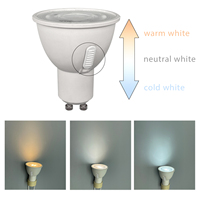 Ampoule Spot Intelligente MR16 GU10 Dimmable 3 Couleurs 3000K 4000K 6000K 220V, Changement de Température de Couleur par Interrupteur DIP, Lumières GU10 5W 7W