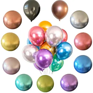 Hochwertige/12 inch Matte Ballon Geburtstag Abschluss feier Dekorationen Weißgold Chrom Metallic Luftballons für Party