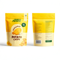 Doypack haute barrière pour chips croustillantes et snacks gourmands, personnalisable, MOQ 100 pièces, sachet stand-up sans BPA