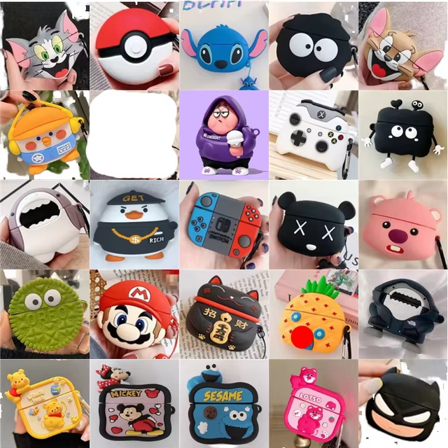 Custom 3D Cartoon airpod case Rubber Silicon Protective Earphone Case for Airpods Pro Wireless Headphone Cover for Airpods4 Case