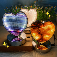 Lampes de nuit décoratives en cristal en gros, lampes de table en pierre naturelle multi-formes pour cadeaux
