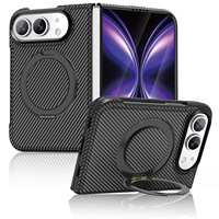 Étui compatible avec iPhone Duo : support magnétique rotatif à 360 degrés texturé en Kevlar, protection d'écran pliable.