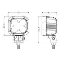IP68 étanche 50W 3.5 pouces LED lumière de travail carré inondation/faisceau ponctuel 360 degrés pour tracteur allume l'éclairage extérieur automatique