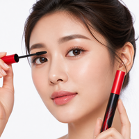 Gel Minéral Imperméable Volumisant Longue Tenue Anti-Bavures pour Cils Denses et Courbés, Tube Rose Pâle, Vente en Gros