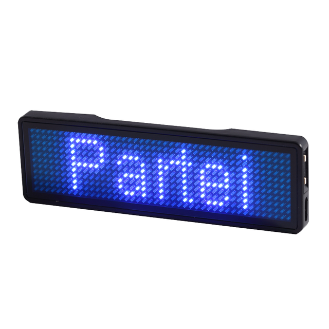 Bluetooth Programmable LED Name Badge Multi-Language Scrolling Message Plate USB Rechargeable Magnetic Digital Name Tag