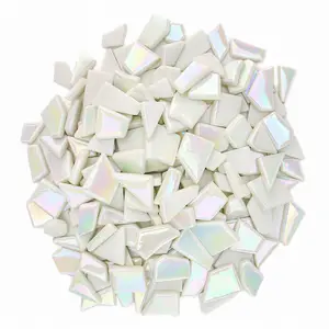 Xlusion-vidrio reciclado iridiscente irregular, vitral suelto de colores, azulejo de mosaico artesanal