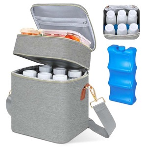Sac isotherme pour lait maternel avec pack de glace, capacité 6 biberons, sacs isothermes pour biberons, sac isotherme double couche pour bébé - Product Image 1