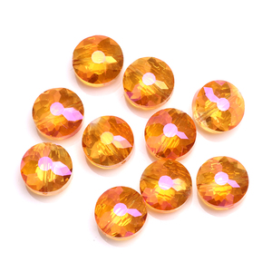 Cuentas redondas planas de cristal Zhubi de 14MM para la fabricación de joyas, colgante de cristal, cuentas de vidrio facetadas para collar, decoración de ropa - Product Image 4