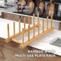 Égouttoir à vaisselle en bambou avec chevilles, support de séchage pour assiettes, bols et tasses, organisateur de cuisine