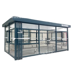 Outdoor Smoking Shelter Steel <b>Frame</b> Portable Single Room All Seasons Public Use - Product Image 3