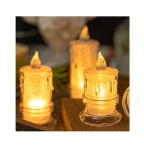 2023 candele Tealight senza fiamma tremolanti a LED popolari candele bianche piccole luci da tè con Timer azionano per mer con effetto reale - Product Image 1