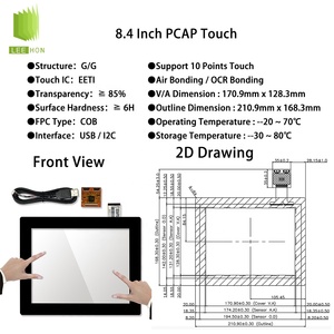 AUO 8.4 inch XGA TFT IPS hiển thị LCD Bảng điều chỉnh độ sáng cao 700nits LVDS 40Pins LCM cho tình trạng thiết bị màn hình - Product Image 4