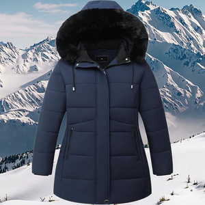 Chaqueta acolchada ligera Reversible personalizada para mujer, abrigos de invierno con cremallera frontal de cristal, forro de seda, tela transpirable impermeable - Product Image 1