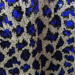 Chất Liệu Polyester Hai Màu Sequin Vải Nặng Hai Tông Da Báo In Vải Sequin Cho Thời Trang