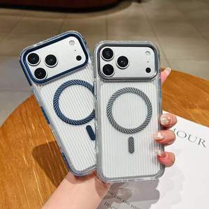 เคสสำหรับ iPhone 17 Pro Max 18 16 15 14 13  แบบแข็งใส  วัสดุ PC  ลายลูกฟูก  แม่เหล็ก  ป้องกันด้านหลัง  ฝาหลังโทรศัพท์ - Product Image 6