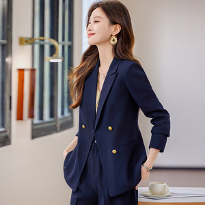 Women's Suit Set Polyester Worsted Full Sleeve Spring Office Lady Professional Formal Casual Style - Product Image 1
