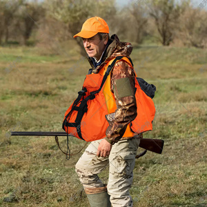 Bolsa tipo chaleco para caza al aire libre, mochila impermeable de tela Oxford de gran capacidad 2 en 1 para deportes al aire libre, Color naranja Unisex - Product Image 4