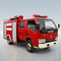 Camion-citerne à eau diesel Dongfeng double cabine 3CBM 4x2, portée 48m, camion de pompiers pour intervention rapide et lutte contre les incendies en milieu communautaire