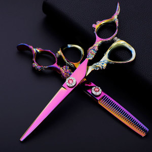 Kawamoto Hairdressing Scissors 6-Inch Dragon Handle Professional Flat Thinning Shears Multiple Colors Right-Handed - Product Image 3