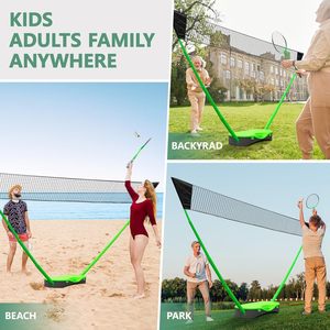 Bán buôn 2 trong 1 xách tay cầu lông và Net Tennis Net, gấp cầu lông Net cho gia đình trò chơi, trẻ em quà tặng, sân sau thể thao - Product Image 3