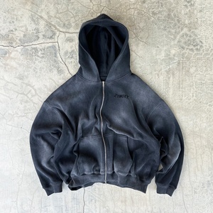 Manufacturers Clothing Custom Waffle Thermal Hoodie Oversized Heavy <b>Zip</b> <b>up</b> <b>Jackets</b> Sun Faded Waffle Hoodies for Men - Product Image 1