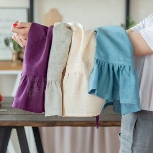 Serviettes de cuisine en lin à volants de luxe, nappes en coton tissé, torchons et sets de table pour salle à manger et hôtel – Vente en gros - Product Image 1